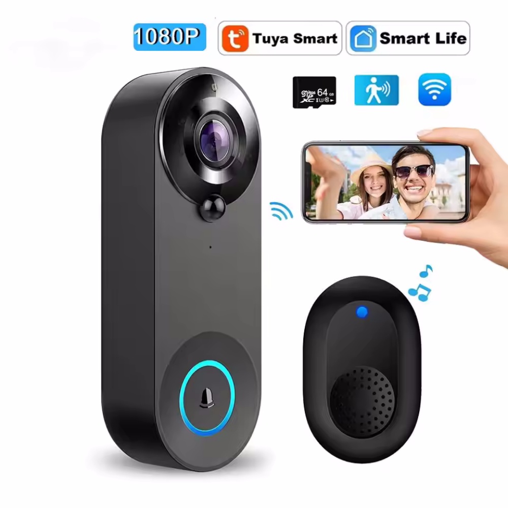 Smart Doorbell Wired - Tuya 1080P беспроводной Wi-Fi дверной звонок