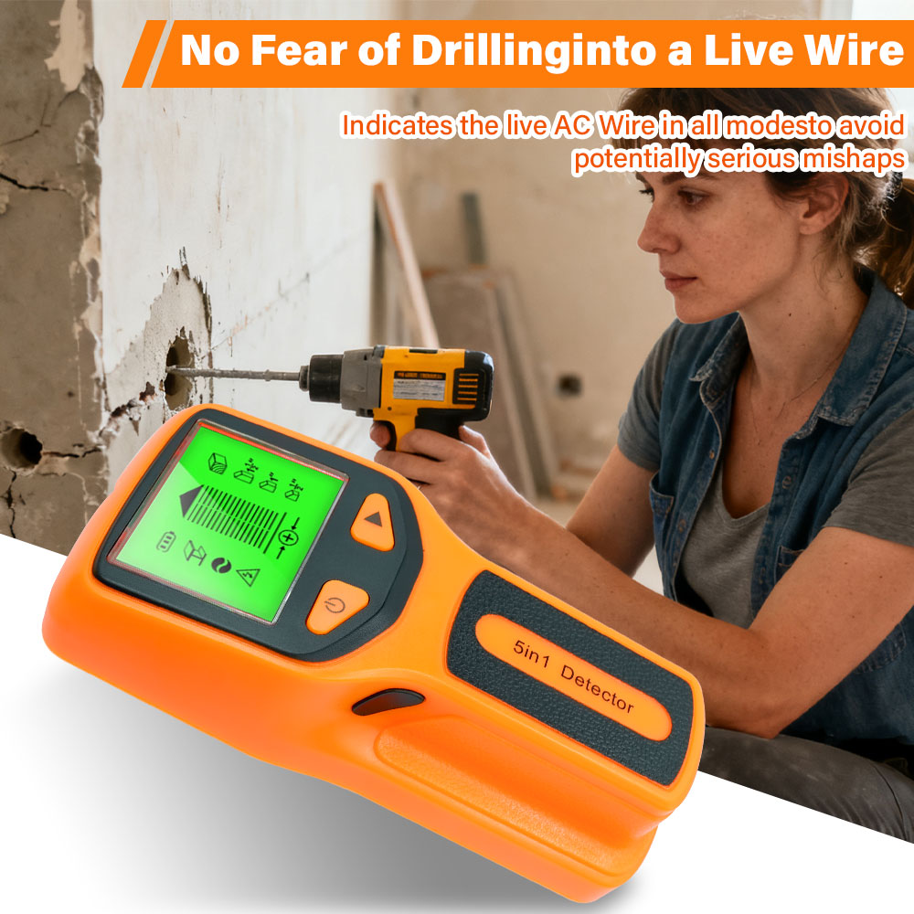 Water Leak Detector Wired - Портативный цифровой детектор 5-в-1: сканер для