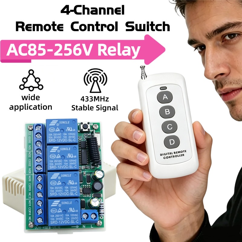 433Mhz Receiver Module - 433 МГц AC 110В 220В 4-канальный
