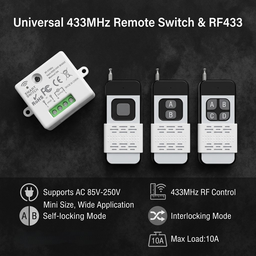 433Mhz Receiver Module - Беспроводной пульт дистанционного управления 220В 1