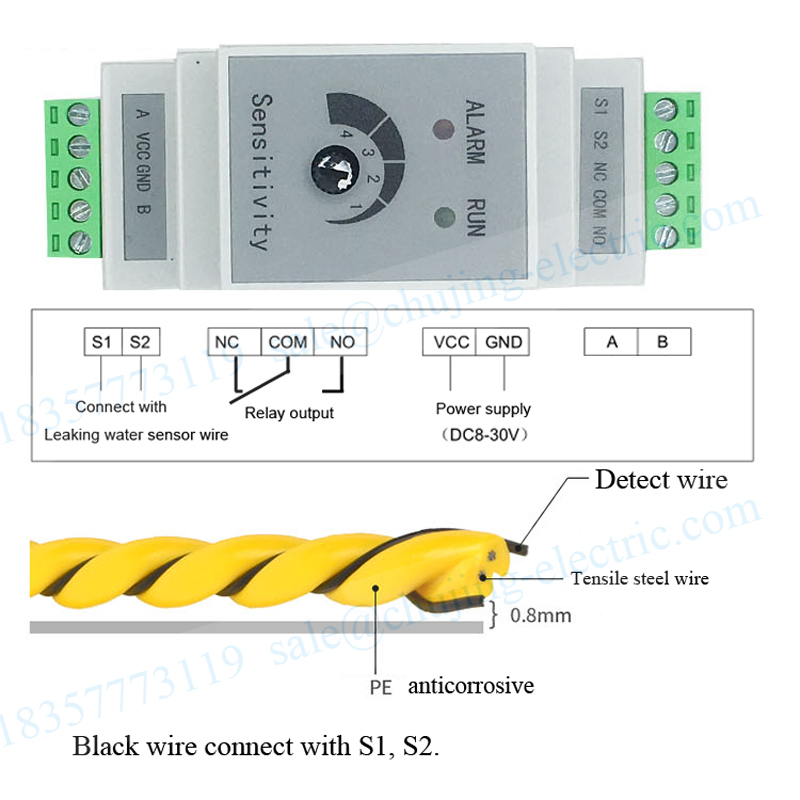 Датчик утечки жидкости, сигнал – обзор и цена Water Leak Detector Wired