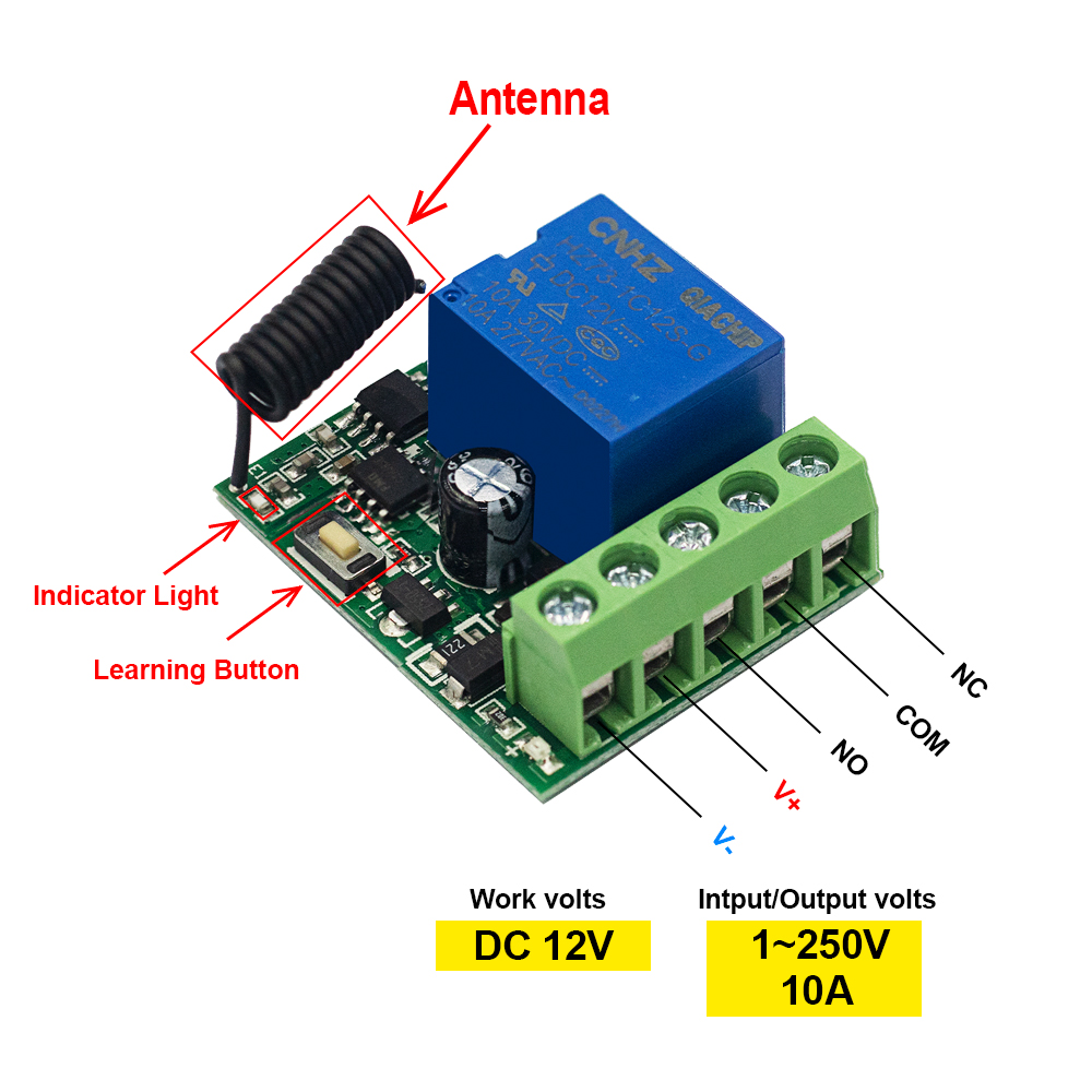 QIACHIP 433 МГц DC 12 В беспро – обзор и цена 433Mhz Receiver Module
