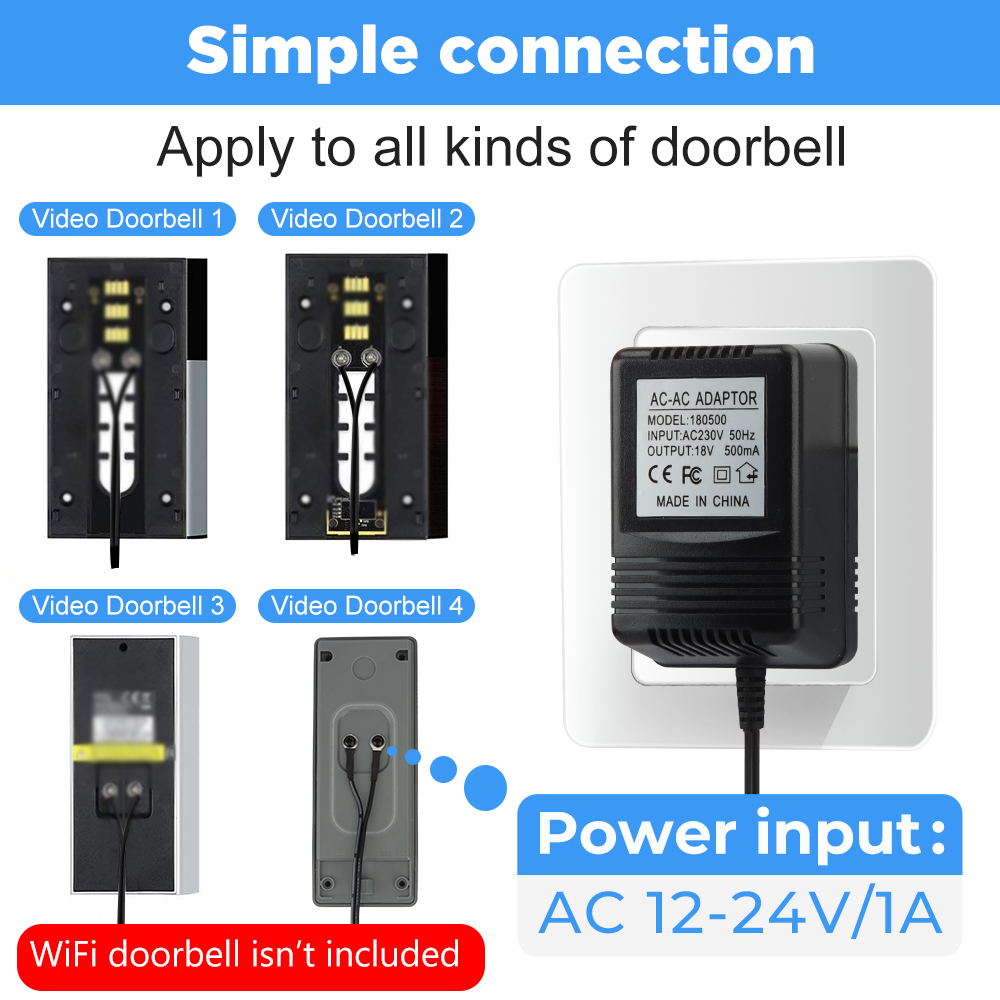 18 В переменного тока, зарядно – обзор и цена Smart Doorbell Wired